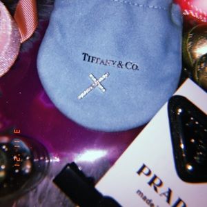 Antique 14K White Gold + Diamond Cross Pendant